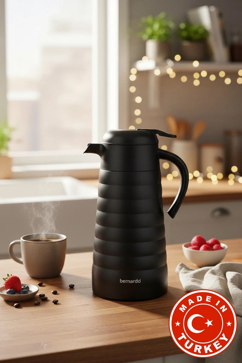Bernardo Nora 2 Liter Steel Thermos Black (Made in Turkey) - Image 1
